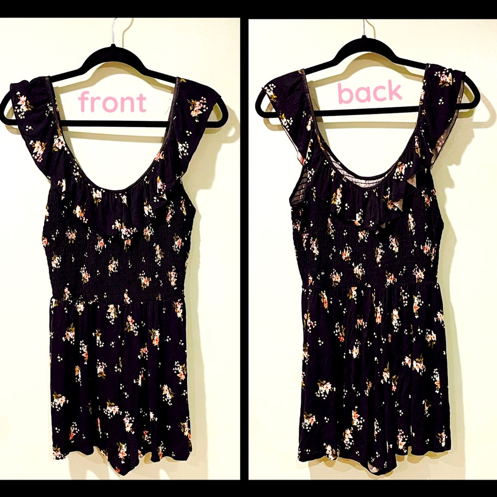 Black floral Romper